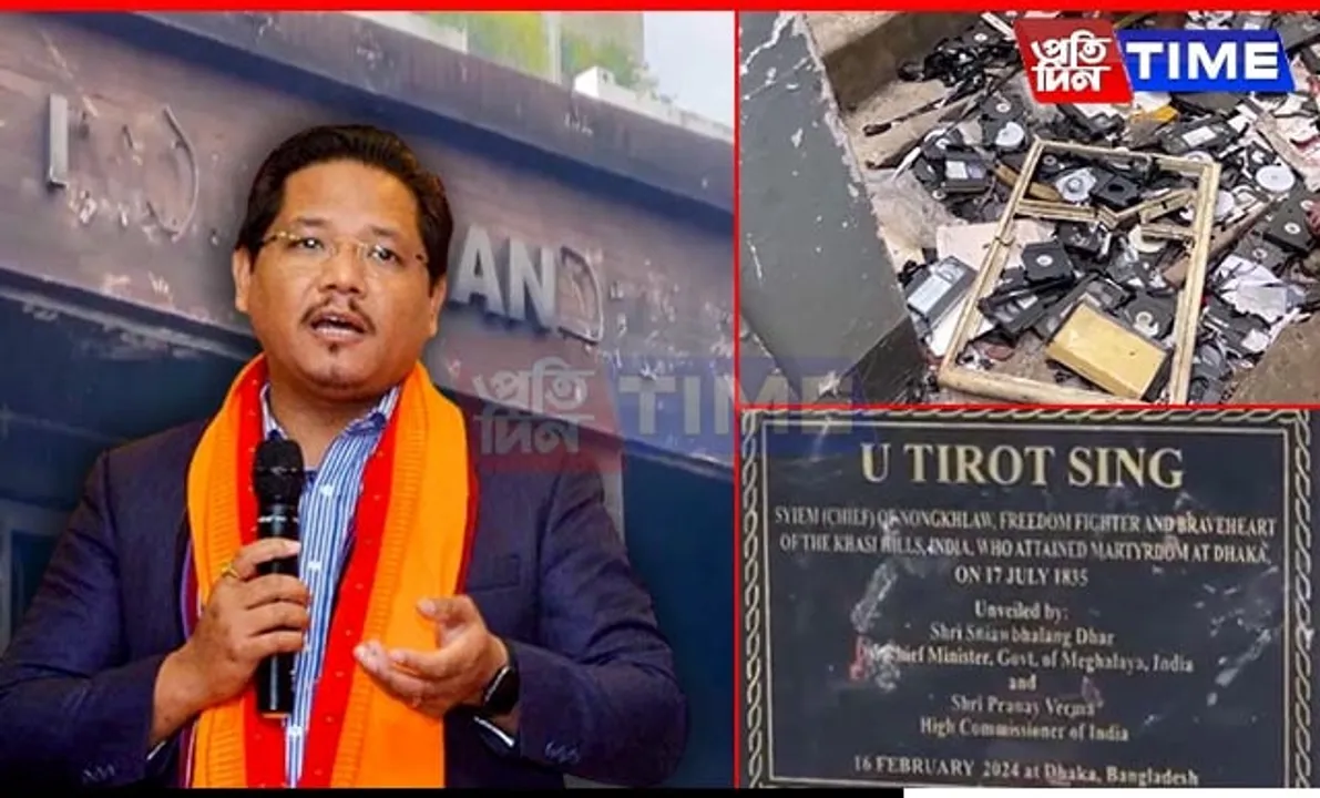 Meghalaya CM Condemns Vandalization of U Tirot Sing Syiem's Statue in Dhaka
